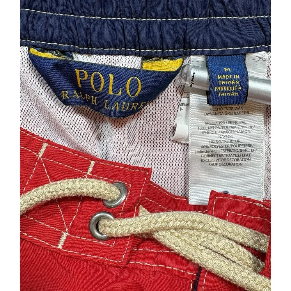 Polo Ralph Lauren Mens Swim Trunks Board Shorts Lined Drawstring Sz Medium -2127